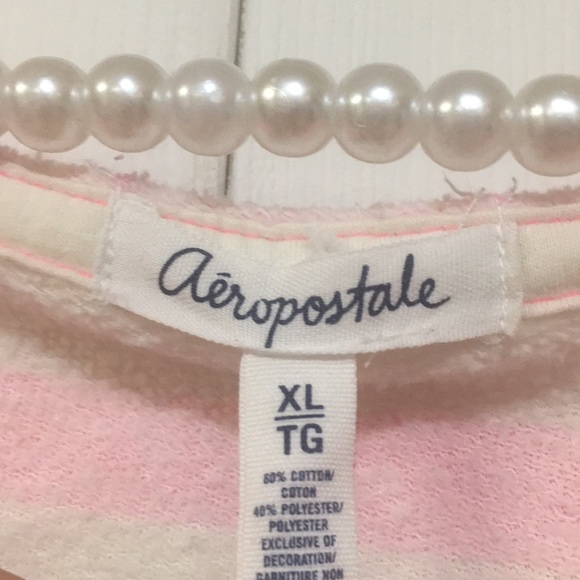 Aeropostale pink and white striped sweatshirt - Picture 4 of 5